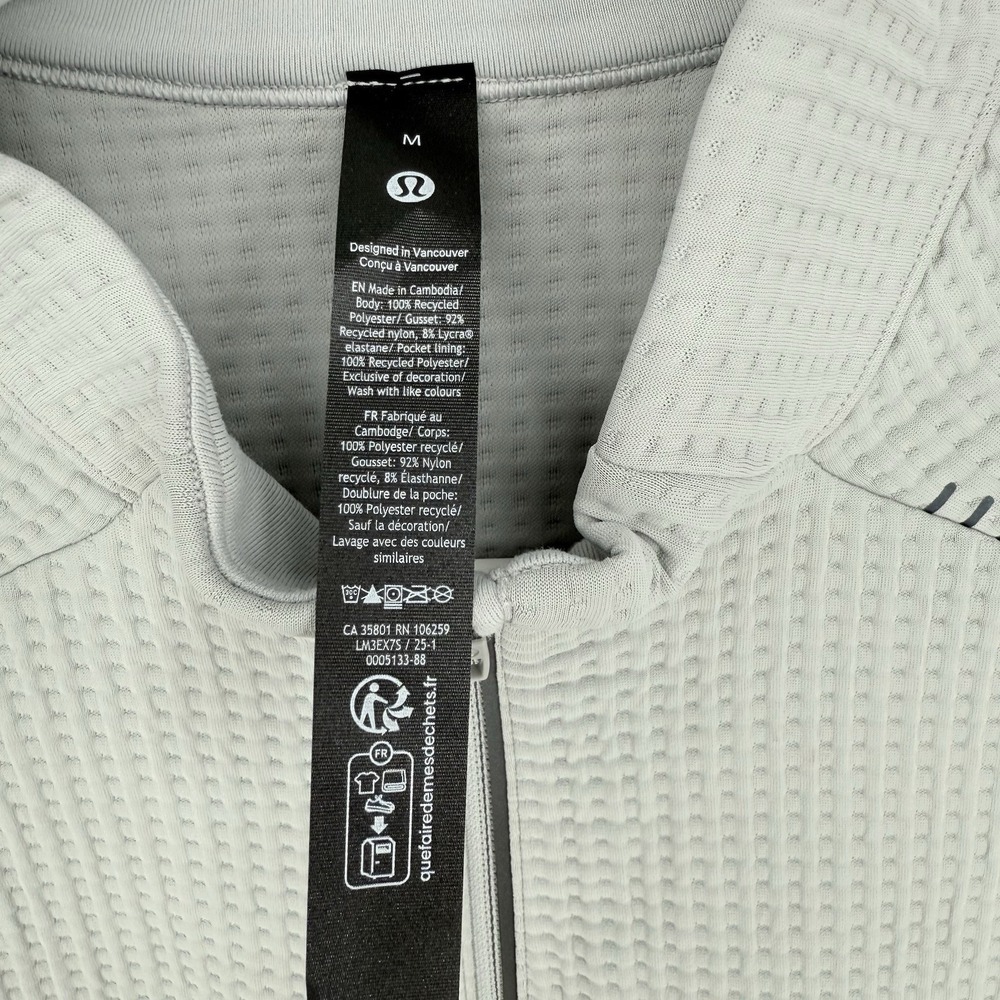 Lululemon Men's Waffle-Knit Half Zip In Silver Drop - Picture 7 of 11